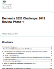 Dementia 2020 Challenge: 2018 Review Phase 1